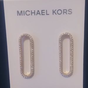Michael Kors Pave Drop Hoop Earings